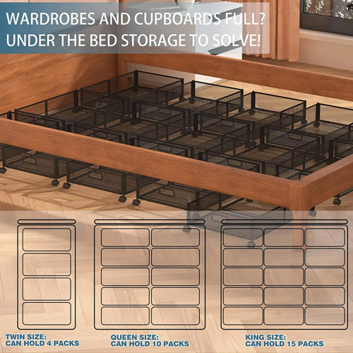 Rebrilliant Metal Under Bed Storage Bin Wayfair